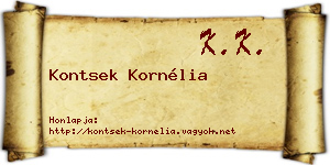 Kontsek Kornélia névjegykártya